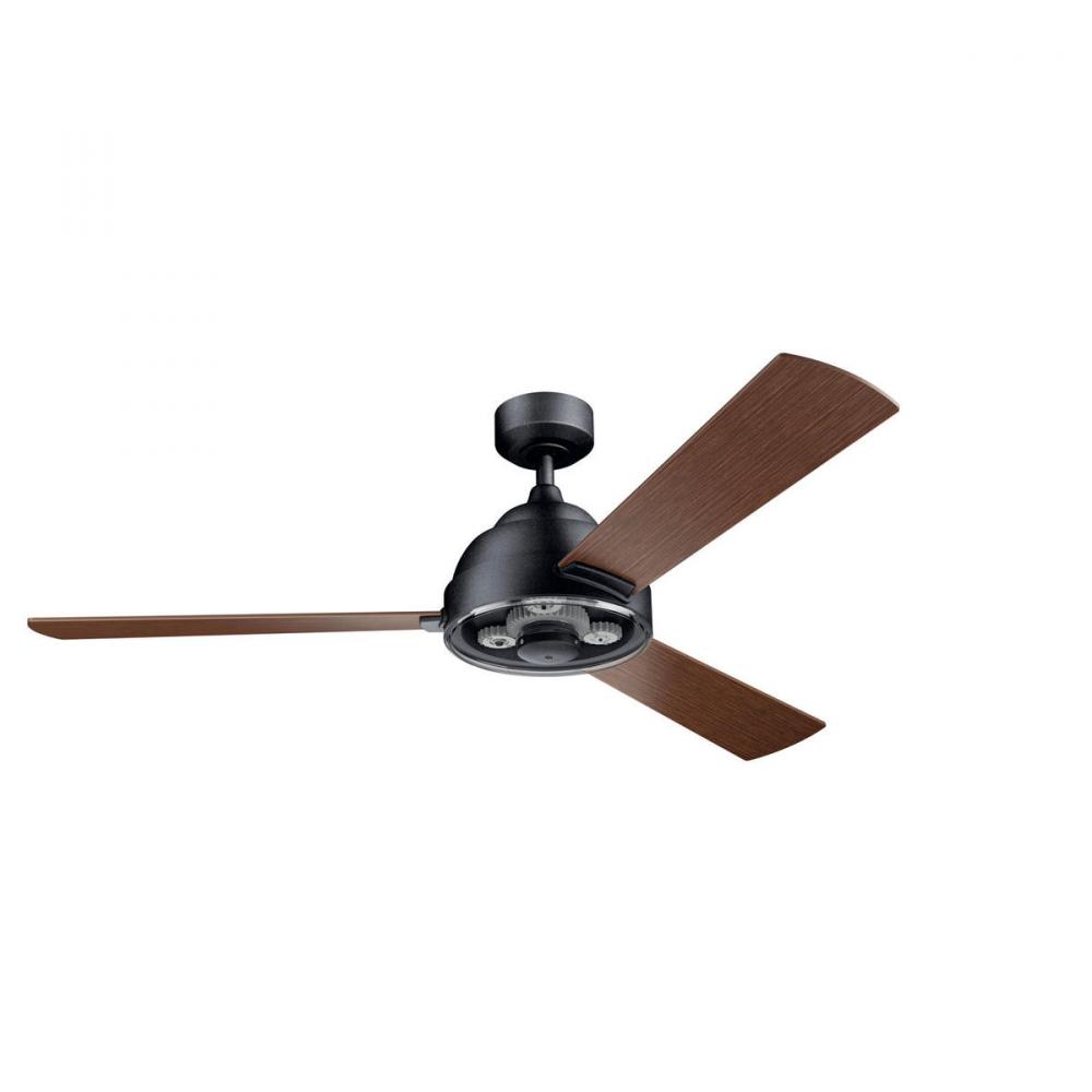Pinion 60" Fan Distressed Black finish and Auburn Stained Blades