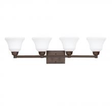 Kichler 5391OZL18 - Langford 35" 4 Light LED Vanity Light with Satin Etched White Glass in Olde Bronze®