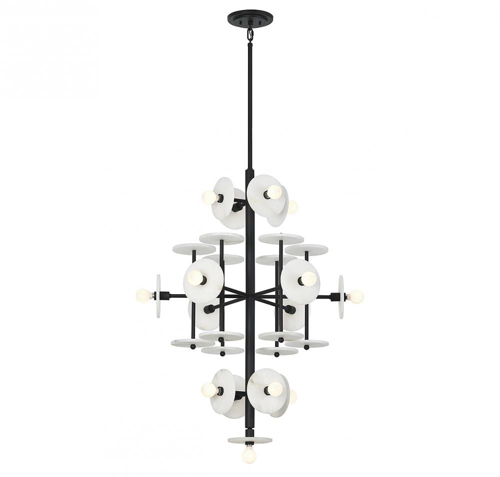 Amani 15-Light Chandelier in Black Cashmere