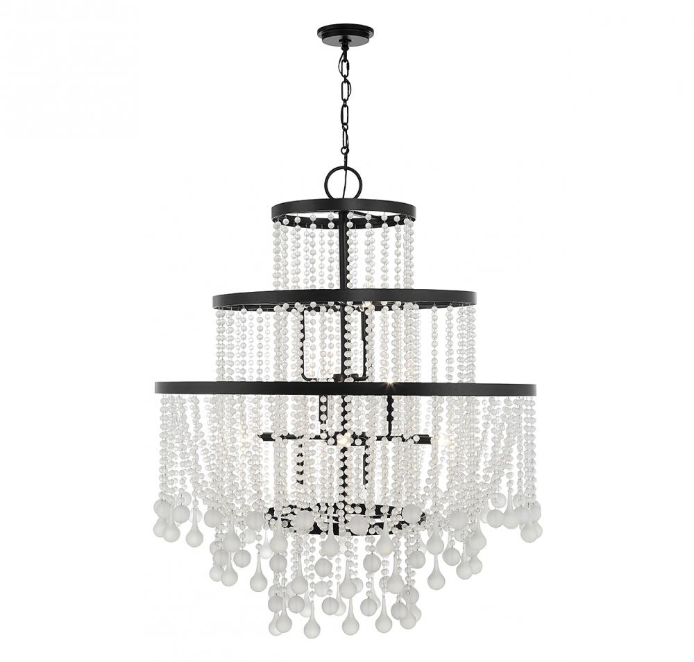 Luna 15-Light Chandelier in Matte Black