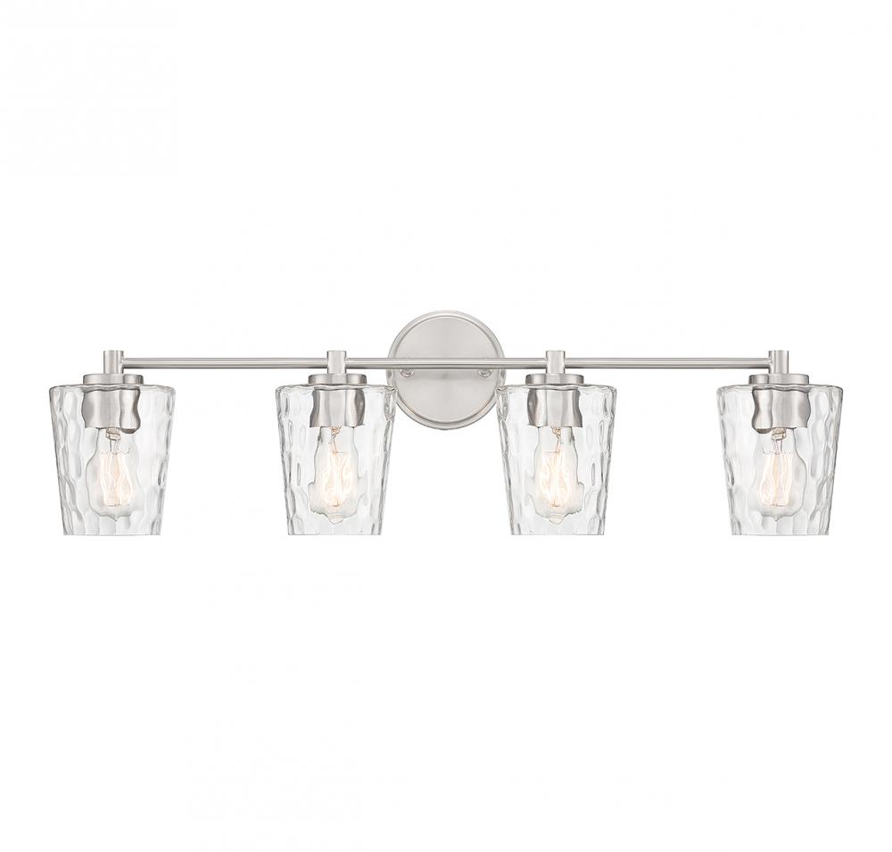 Ballas 4-Light Bathroom Vanity Light in Satin Nickel