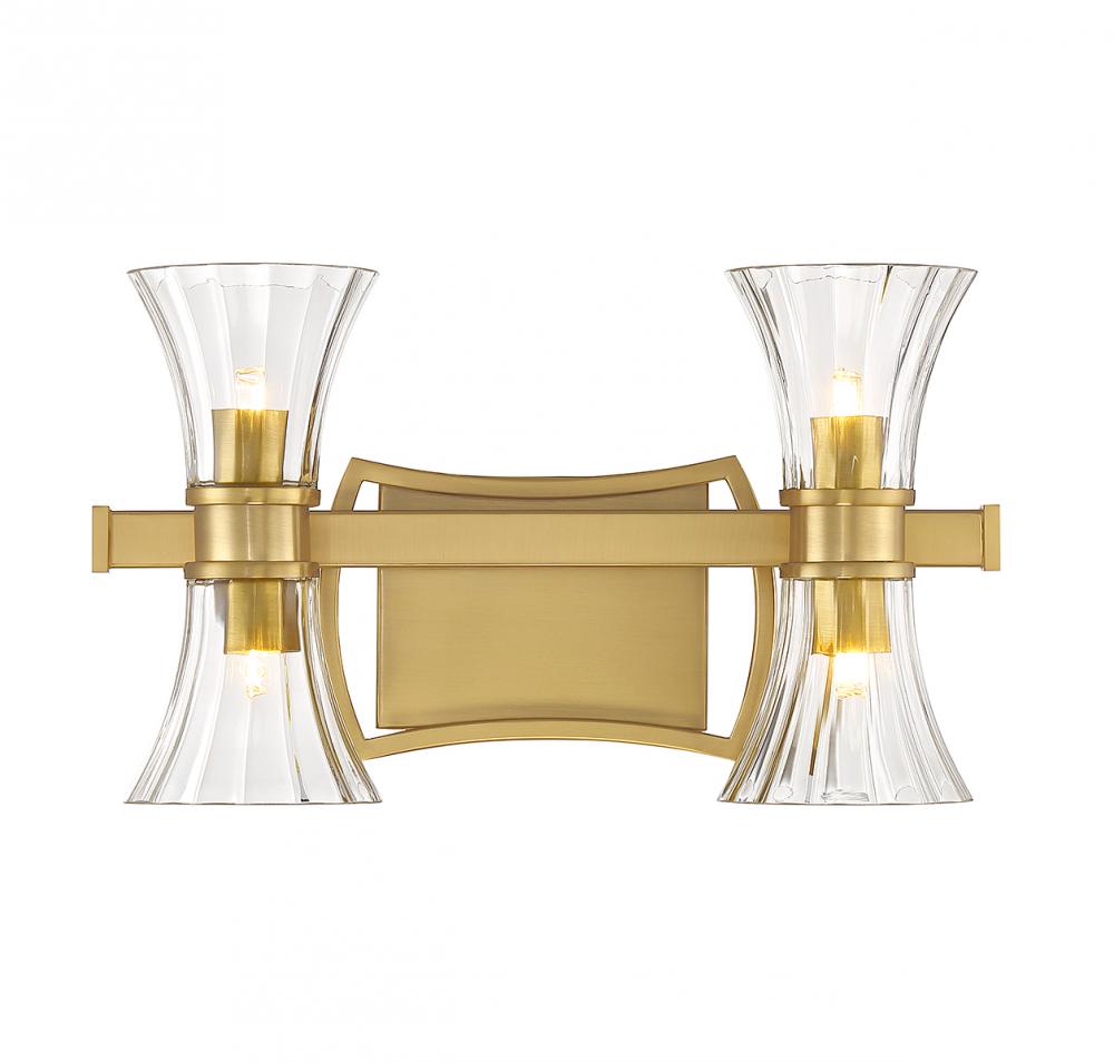 Bennington 4-Light LED Bathroom Vanity Light in Warm Brass
