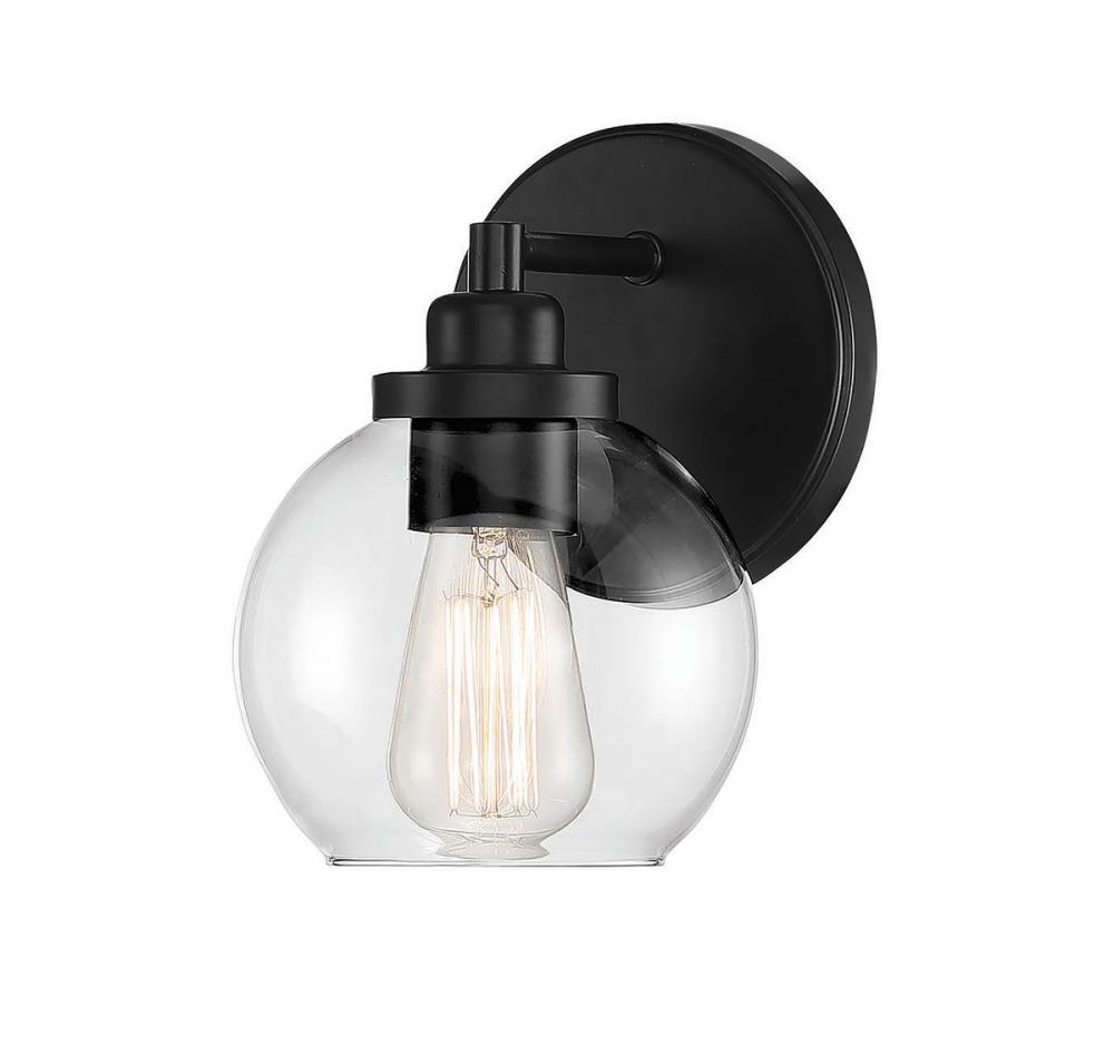 Carson 1-Light Bathroom Vanity Light in Matte Black