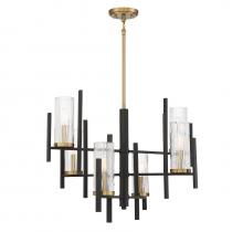 Savoy House 1-1906-6-143 - Midland 6-Light Chandelier in Matte Black with Warm Brass Accents