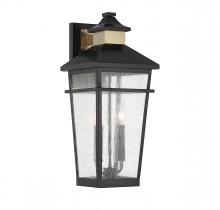 Savoy House 5-714-143 - Kingsley 2-Light Outdoor Wall Lantern in Matte Black with Warm Brass Accents