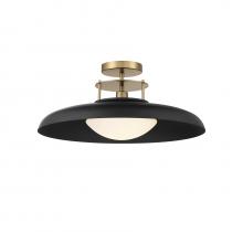 Savoy House 6-1685-1-143 - Gavin 1-Light Ceiling Light in Matte Black with Warm Brass Accents