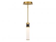 Savoy House 7-1643-1-143 - Abel LED Mini-Pendant in Matte Black with Warm Brass Accents
