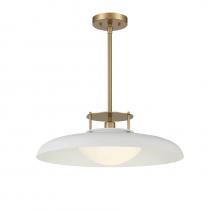 Savoy House 7-1690-1-142 - Gavin 1-Light Pendant in White with Warm Brass Accents