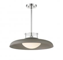 Savoy House 7-1690-1-175 - Gavin 1-Light Pendant in Gray with Polished Nickel Accents