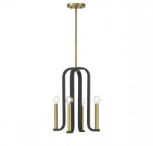 Savoy House 7-5532-4-143 - Archway 4-Light Pendant in Matte Black with Warm Brass Accents