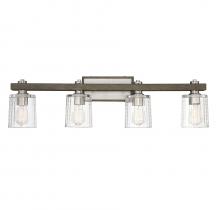 Savoy House 8-1255-4-165 - Halifax 4-Light Bathroom Vanity Light in Satin Nickel with Gray Wood