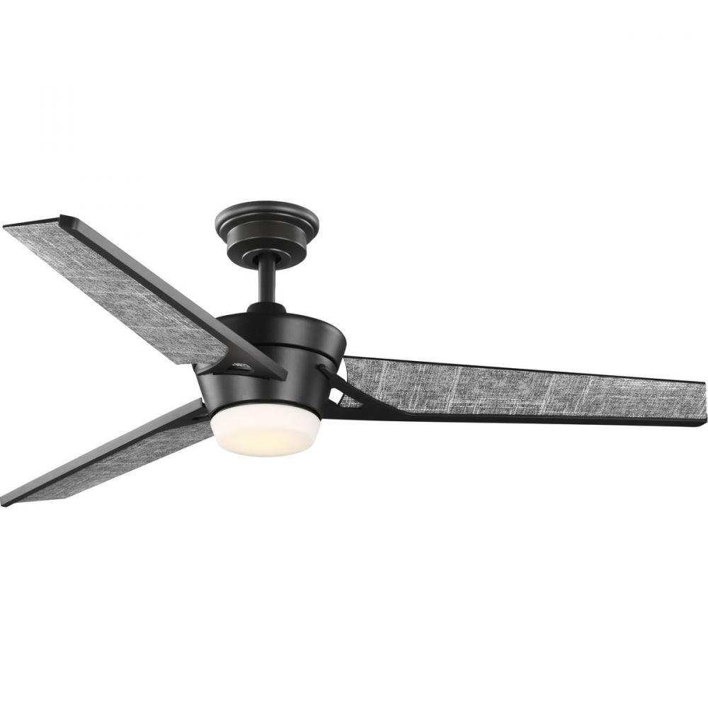 Kasota Collection 56" Three-Blade Charcoal Linen/Graphite Indoor/Outdoor LED DC Motor Modern Cei