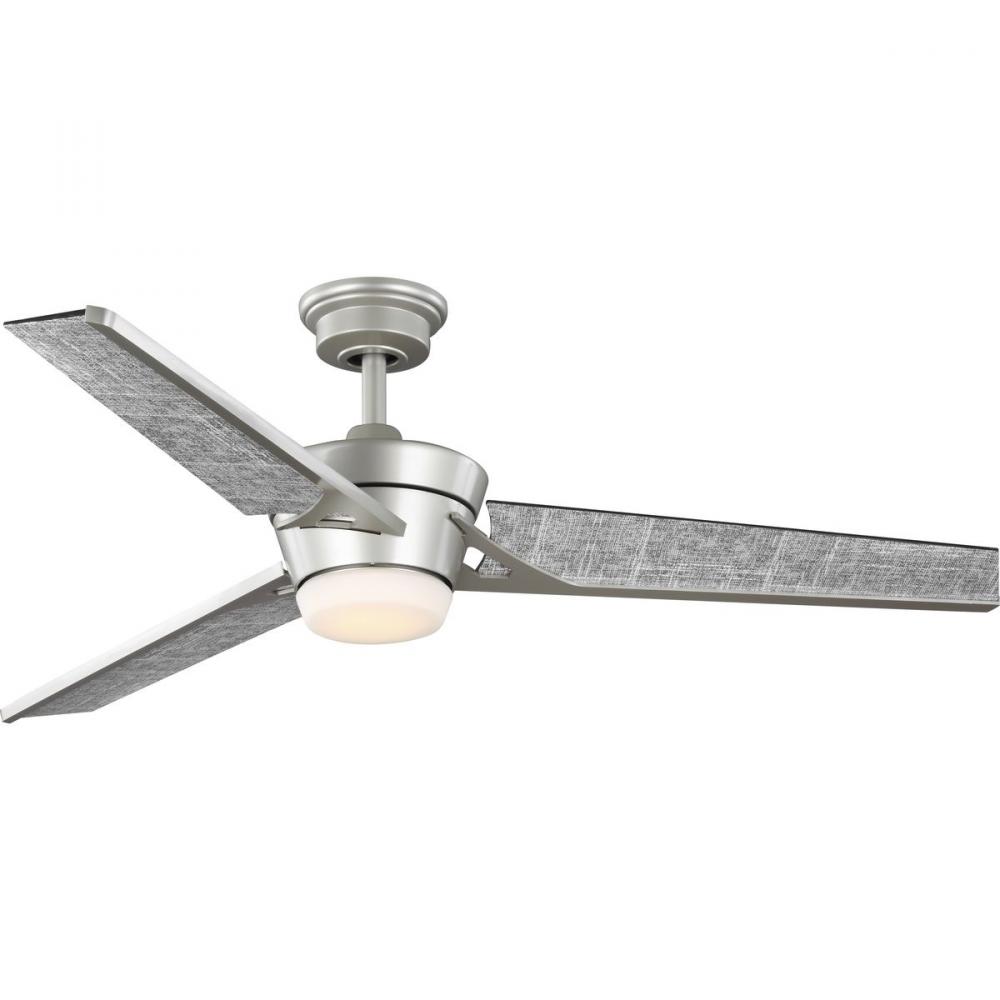 Kasota Collection 56" Three-Blade Charcoal Linen/Painted Nickel Indoor/Outdoor LED DC Motor Mode