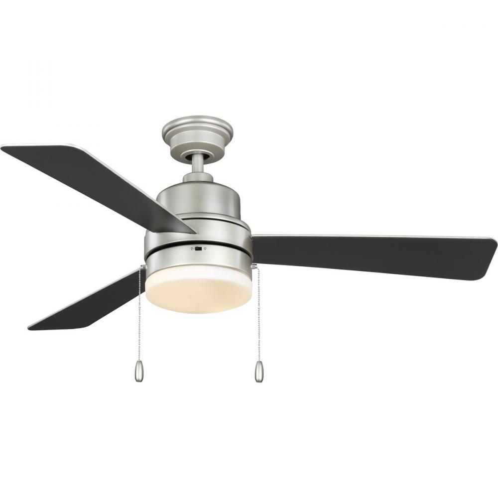 Trevina V 52" 3-Blade Indoor Painted Nickel ENERGY STAR Modern Ceiling Fan with Light Kit and Wh