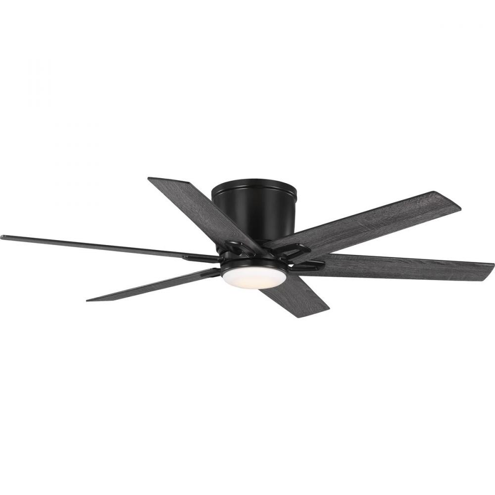 Bexar Collection 54 in. Six Blade Modern Farmhouse Ceiling Fan with Integrated LED Light