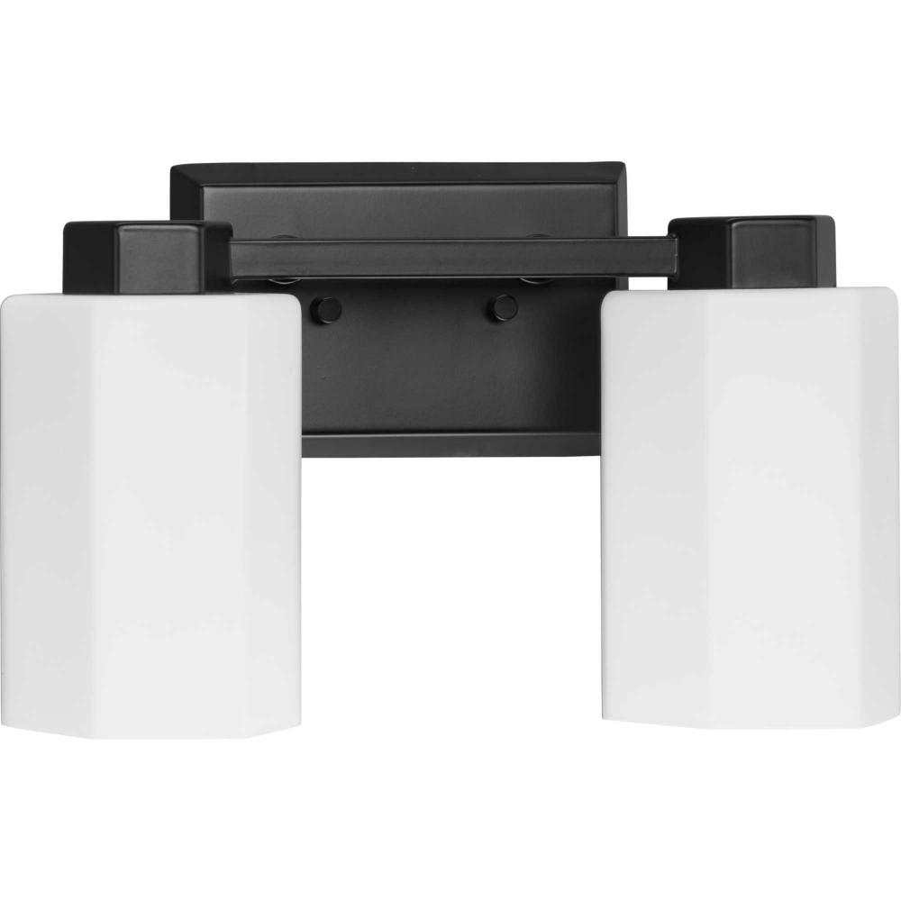 Estrada Collection Two-Light Matte Black Contemporary Bath & Vanity Light