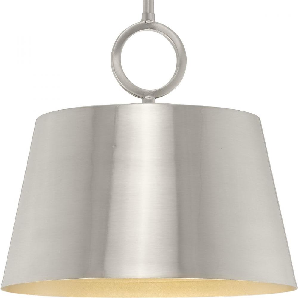 Parkhurst Collection One-Light New Traditional Brushed Nickel Metal Pendant Light