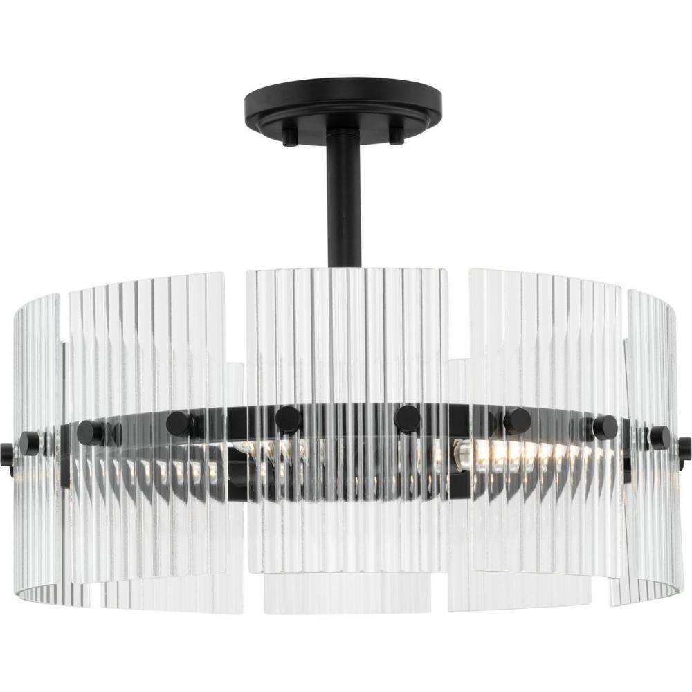 Seville Collection Four-Light Matte Black Contemporary Pendant