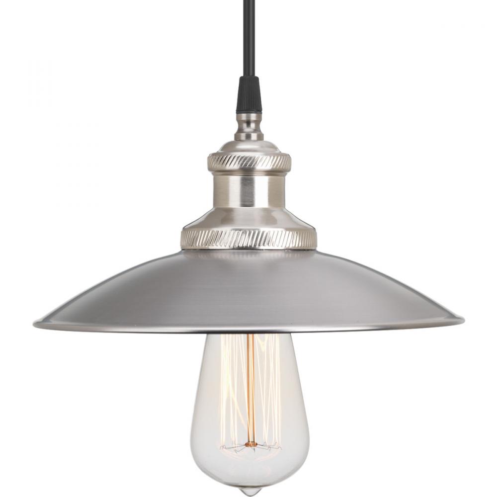 Archives Collection One-Light Antique Nickel PMS Matte Cool Grey #9 Shade Farmhouse Mini-Pendant Lig