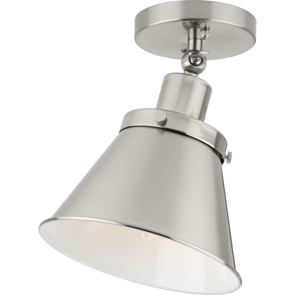 Hinton Collection One-Light Brushed Nickel Vintage Style Ceiling Light