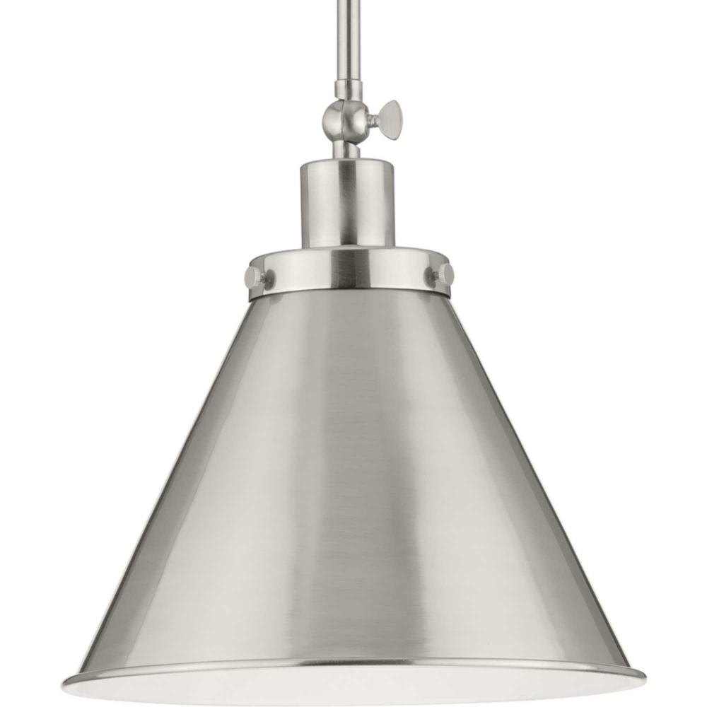 Hinton Collection One-Light Brushed Nickel Hanging Vintage Style Hanging Pendant Light