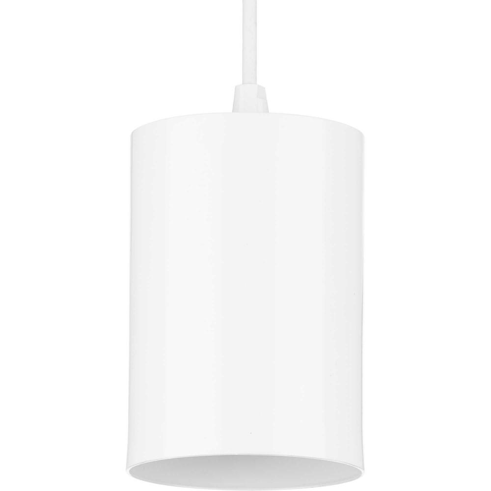 5"  White Outdoor Aluminum Cylinder Cord-Mount Hanging Light