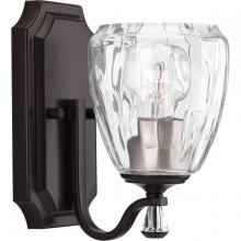 Progress P300116-020 - Anjoux Collection One-Light Antique Bronze Clear Water Glass Luxe Bath Vanity Light