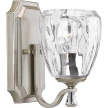 Progress P300116-134 - Anjoux Collection One-Light Silver Ridge Clear Water Glass Luxe Bath Vanity Light