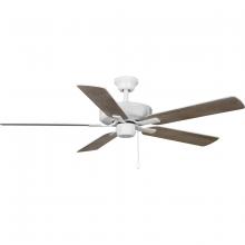 Progress P250084-030 - AirPro 52 in. White 5-Blade ENERGY STAR Rated AC Motor Transitional Ceiling Fan