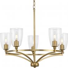 Progress P400296-109 - Parkhurst Collection Five-Light New Traditional Brushed Bronze Clear Glass Chandelier Light