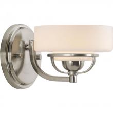 Progress P2719-09WB - One Light Brushed Nickel Opal Etched Glass Bathroom Sconce