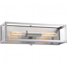 Progress P300135-135 - Union Square Collection Two-Light Stainless Steel Clear Glass Coastal Bath Vanity Light