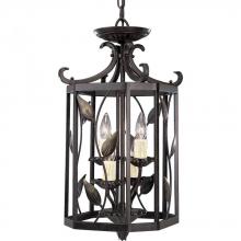 Progress P3696-77 - Four Light Forged Bronze Beeswax Style Drip Candles Glass Open Frame Foyer Hall Fixture