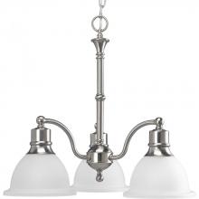 Progress P4280-09 - Madison Collection Three-Light Brushed Nickel Etched Glass Traditional Chandelier Light