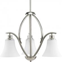Progress P4489-09 - Joy Collection Three-Light Brushed Nickel Etched Glass Traditional Chandelier Light