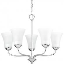 Progress P4770-15 - Classic Collection Five-Light Polished Chrome Etched Glass Traditional Chandelier Light