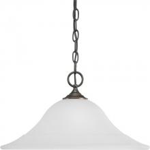 Progress P5095-20 - Trinity Collection One-Light Antique Bronze Etched Glass Traditional Pendant Light