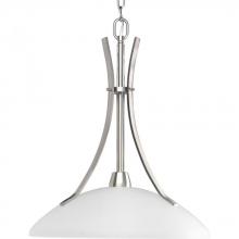 Progress P5112-09 - Wisten Collection One-Light Brushed Nickel Etched Glass Modern Pendant Light