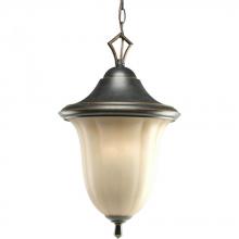 Progress P5507-84 - One Light Espresso Weathered Sandstone Glass Hanging Lantern