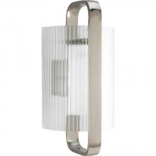 Progress P6605-09EE - One Light Brushed Nickel Clear Ribbed With Etched Diffuser Glass Outdoor Wall Light