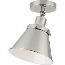 Progress P350199-009 - Hinton Collection One-Light Brushed Nickel Vintage Style Ceiling Light