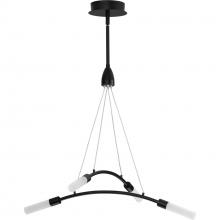 Progress P400262-031-30 - Kylo LED Collection Four-Light Matte Black and Frosted Acrylic Modern Style Chandelier Light
