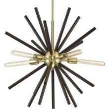 Progress P400270-012 - Thorpe Collection Five-Light Satin Brass Mid-Century Modern Style Chandelier Light