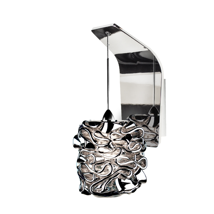 Candy LED Pendant Wall Sconce with Silver Glass in Chrome