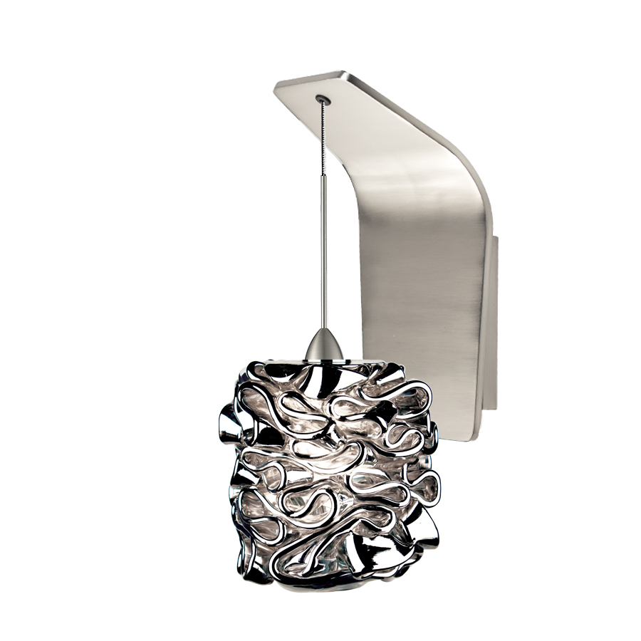 Candy LED Pendant Wall Sconce with Silver Glass in Brushed Nickel