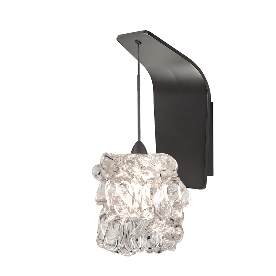 Candy LED Pendant Wall Sconce with Clear Glass in Rubbed Bronze