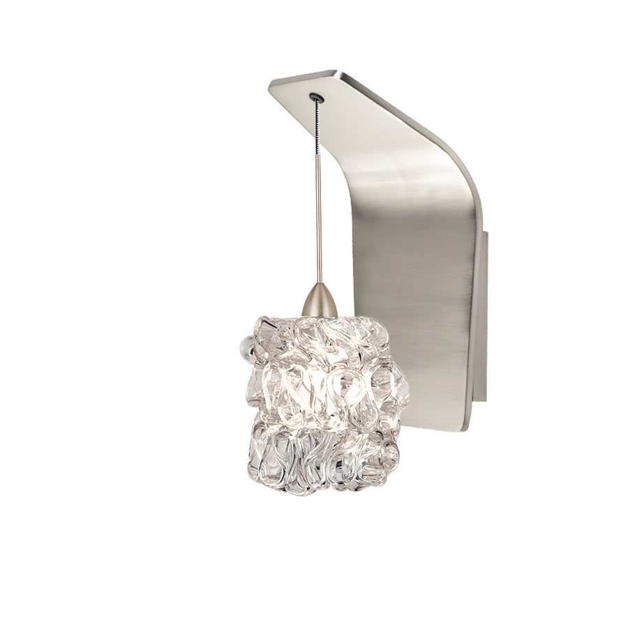 Candy LED Pendant Wall Sconce with Clear Glass in Brushed Nickel
