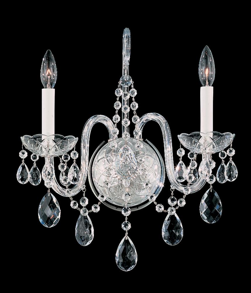 Arlington 2 Light 120V Wall Sconce in Polished Silver with Clear Heritage Handcut Crystal