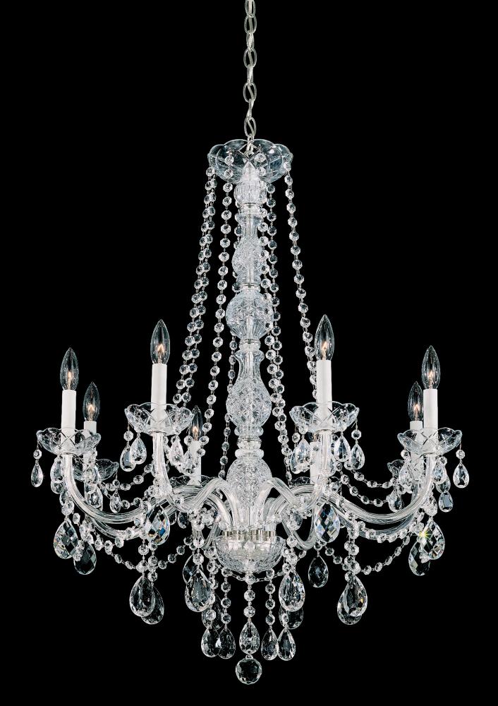 Arlington 8 Light 120V Chandelier in Polished Silver with Clear Heritage Crystal