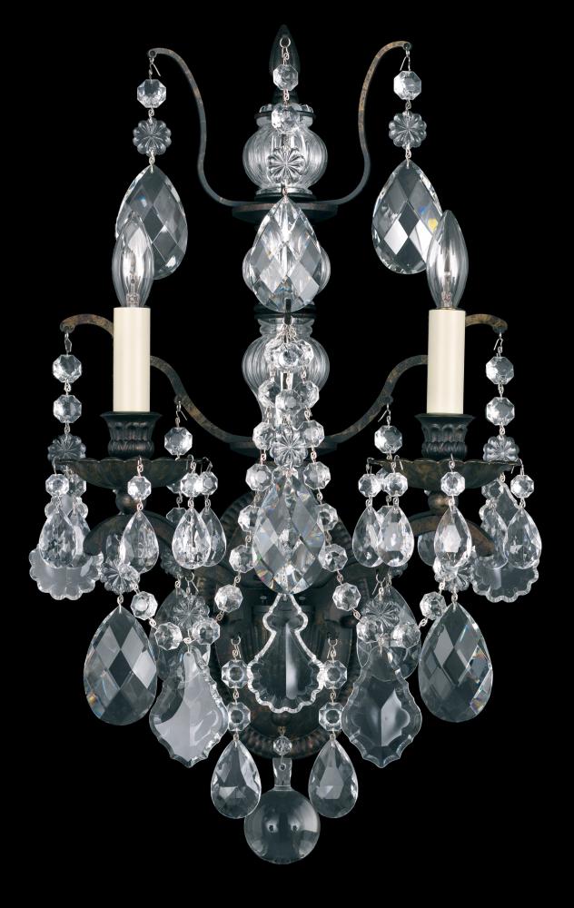 Bordeaux 2 Light 120V Wall Sconce in Heirloom Gold with Clear Heritage Handcut Crystal
